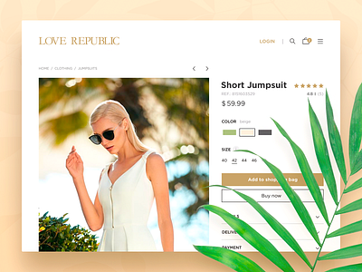 Love Republic E-commerce app buy card clean clothes concept design ecommerce fashion fashion app gold love product product card shopping ui web web design