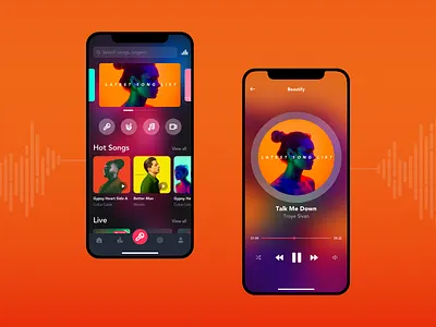 Karaoke Music app design illustration ui