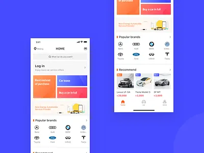 Car Rental car rentai ui 应用 设计 颜色