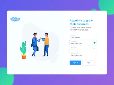 Sign Up Page design minimal ui ux vector
