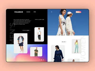 Pull & Bear black brand clean clothes shop concept concept store creative design e commerce e commerce design fashion gradient pullbear sketch app ui uidesign webdesign