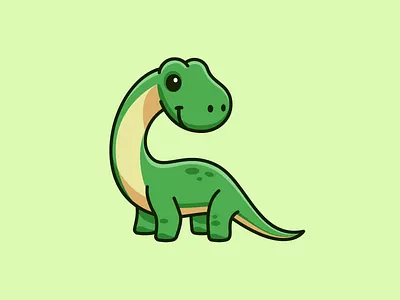 Brontosaurus animal reptile brontosaurus dinosaur cartoon comic cartoony playful character mascot child children cute adorable cute fun funny friendly smile heavy large herbivore monster history paleontology illustrative illustration jurassic park long neck lovely creature outline soft sticker design t shirt apparel thunder lizard