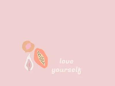 Love yourself <3 design dusty pink fig illustration illustrator love yourself papaya peach retro self love