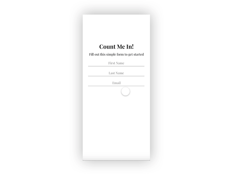 Daily UI Challenge 001 - Sign Up adobexd animation app dailyui design form design form field mobile mobile app simple ui ux
