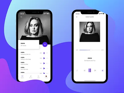 Music application app applicaiton design illustration mobile mobile app typography ui ux