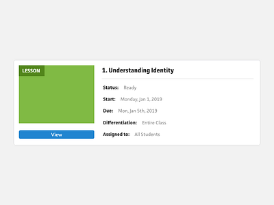 Course List - Tile Option 4 card course edtech lesson list tile