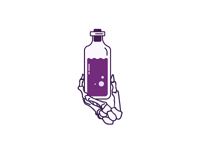 Pick your poison branding design illustration illustration art illustrator logo poison potion skeleton skeletonhand vector vector art