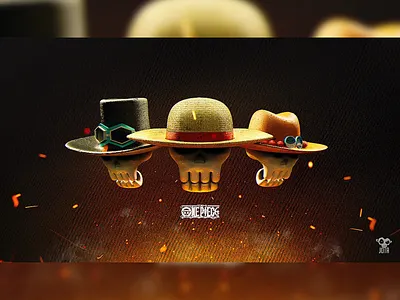 One Piece 3d ace c4d conceptart digitalart illustration luffy modeling nakamas octanerender onepiece photoshop print retouch sabo