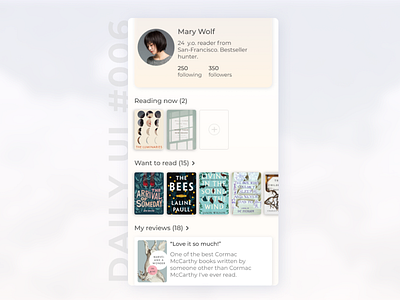 Daily UI #006: User Profile animation design flat illustration illustrator minimal type ui ux ux design vector web website