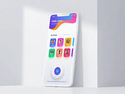 Group Video Calling - Part 2 calling colorful contacts design gradients group chat groupcall ios iphonex mobile mobile app ux vector video call