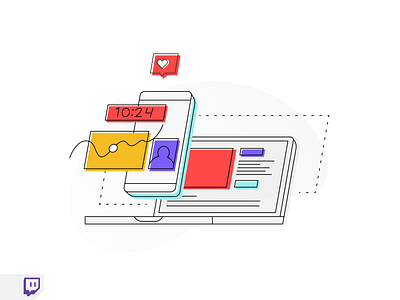 Twitch Stream Illustration abstract clean design flat illustration modern simple ux web website