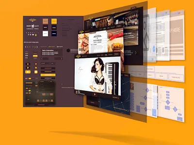 UI/UX for the website of a restaurant color composition illustration ui ux ui ux design web design вебдизайн дизайн сайту