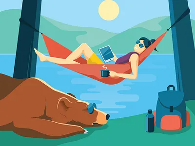 Forest Hammock bear forest hammock illustrator tablet