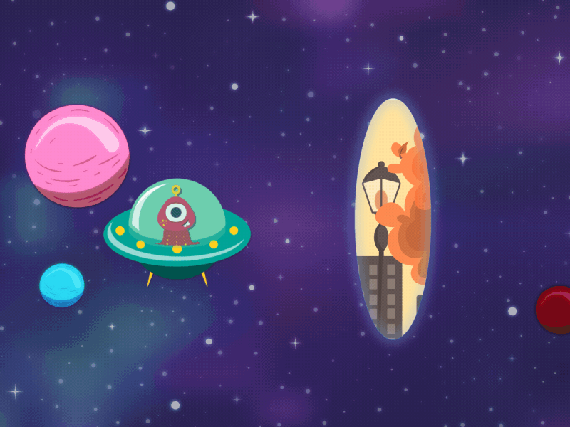 Hello Dribbble animation doctor who gif illustration tardis ufo