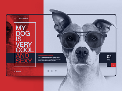 Best Friend cool desktop dog friend funny glass inspiration interaction interface landing red sexy vintage web web design webpage website
