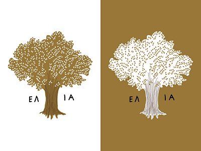 Olive Oil Label greek illustration label logo nature oliveoil olivetree organic packaging tree wip