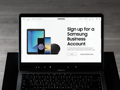 Samsung B2B | Landing Page b2b ecommence landing page onboarding samsung samsung mockup web design website
