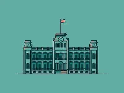 Iolani Palace architecture building hawaii illustration iolani palace line illustration palace