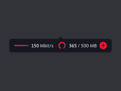 Info label add bubble data limit download flat gauge hover meter meters popup progressbar simple speed ui ux used data