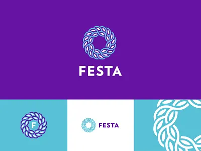 Festa Logo Reject branding geometric icon identity leaves logo typography vector