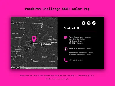Color Pop - CodePen Challenge css dark mode ui web design