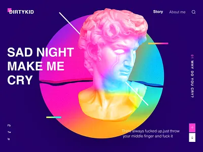 SAD NIGHT colorful flats landing ui design web