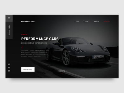 Porsche web application design typography web