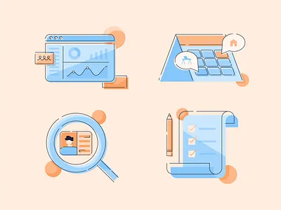 Office stuff illustration illustrator office offset vector