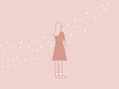 Spring female feminine illustration linework pink simple spring vector