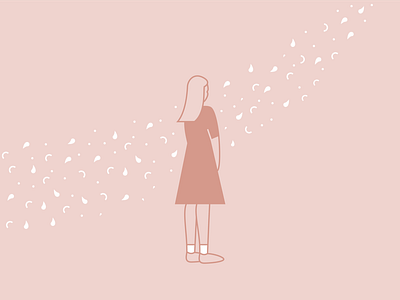 Spring female feminine illustration linework pink simple spring vector