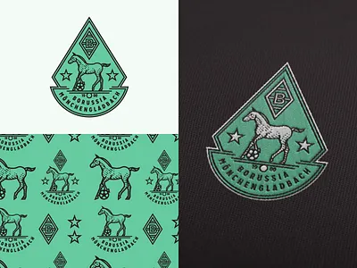 Broussia Mönchengladbach pt. III badge branding engraving etching graphic design icon illustration illustrator line art logo peter voth design vector