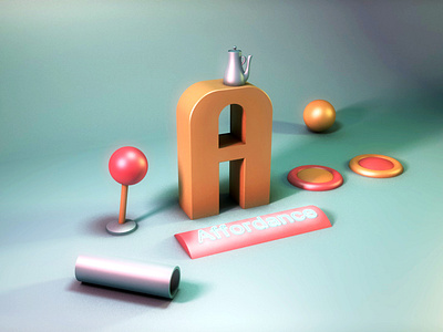 A - 36daysoftype 36daysoftype 3d a affordance letter ui ux