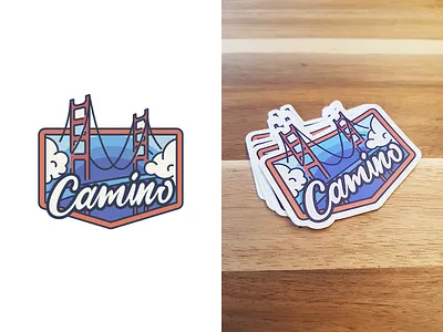 Camino and the Golden Gate golden gate illustration san francisco stickers vector