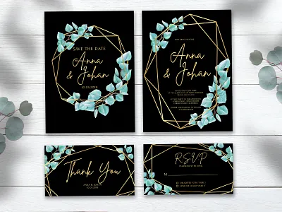 template wedding invitation set. art background card celebration design elegant floral frame graphic illustration invitation invite modern set spring summer template vector watercolor wedding