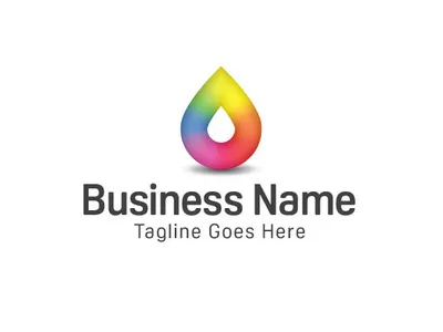 Multicoloured Droplet Logo branding design drop droplet ink logo multicolour print vector