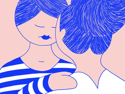 Deux Femmes handdrawn illustration