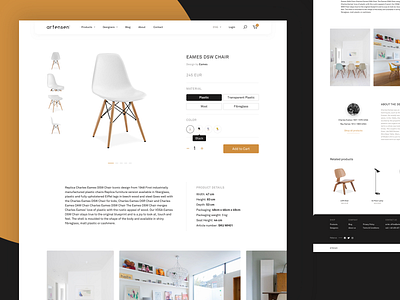 Artensen® – Product View chair clean design ecommerce furniture layout shop simple web web design