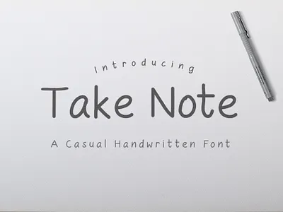 Take Note Handwritten Font casual font font handwriting handwriting font sans serif typography
