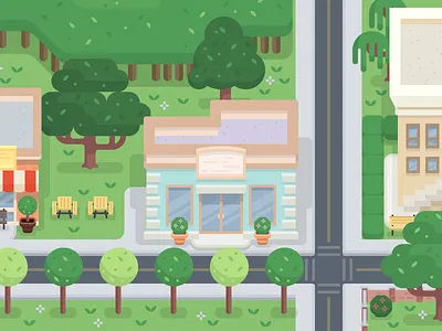 Little Corner Shop building digital illustration flat flat design flat illustration illustration map design overworld shop store vector illustration