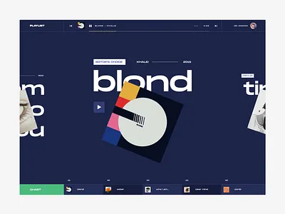 Playlist. Music Web App animated animation art direction concept creative flat interaction interaction design interface minimal motion music music app playlist studio ui uiux visual web app web design