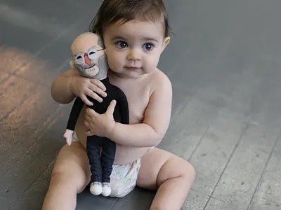 Tiny Jobs apple character character design character designs doll funny illustration likeness plush puppet puppet design steve jobs toy