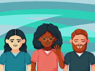 Happy Nurses cute nurse people vector