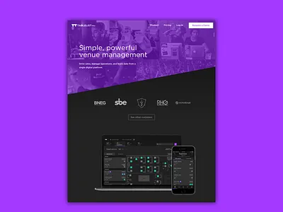 TablelistPro marketing site app home homepage landing page management marketing nightclub software venue management web web app website