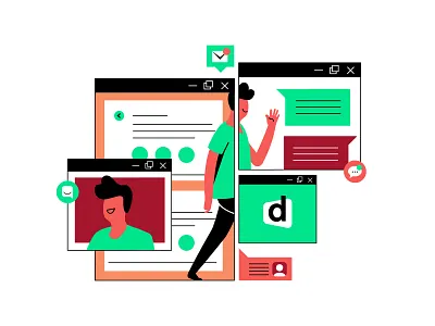 Alumni Channel descomplica design illustration interface student