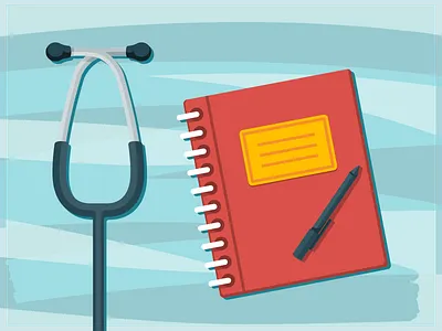 Stethoscope & Notebook notebook pen stethoscope vector