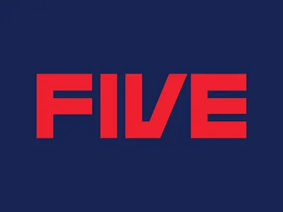 5 5 five letters numbers typography