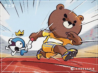 Relay! bear fish race