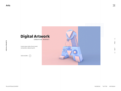Digital Artwork Website Design branding clean clean design design flat illustration inspiration typography ui ui design ux ux design web design webdesign website white white background