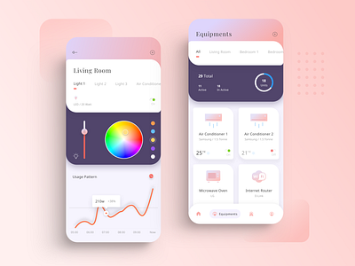 Smart Home 2 analytics app automation cards clean dashboard ios minimal mobile nashatwork smarthome technology ui ux
