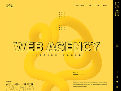 Website Design for Digital Agency black branding clean design designer flat font font design inspiration typography ui ux web design web agency web design web development webdesign website website design yellow